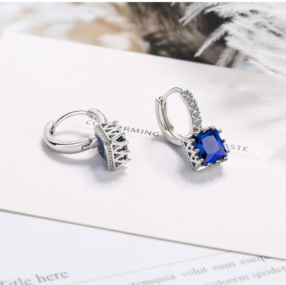 Sapphire blue Drop Earrings Crystal Earrings Bridal drop Earrings for Bridesmaid Formal wear Jewelry Gift For Mom Last minute Gift for wife