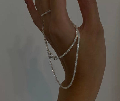 Sparkling necklace 925 sterling silver choker chain dainty chain best gift for girl birthday gift for mom jewelry gift