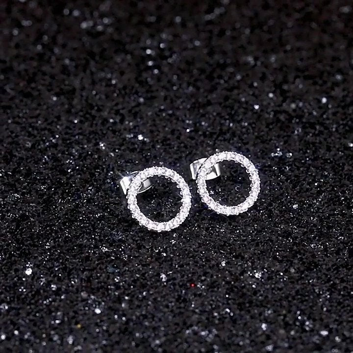 Tiny wreath Studs Earrings Tiny earrings CZ Wreath Earrings Sterling Silver Dainty Earrings Tiny Earrings Last Minute Gift for Her Birthday