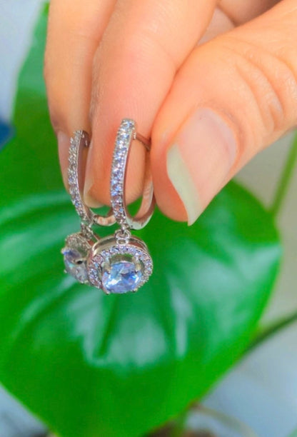 Huggie Drop Earrings Diamond Hoop earrings with  Pave Diamond Dangle Earrings Prom Jewelry CZ Engagement Wedding Jewelry Gift last minute