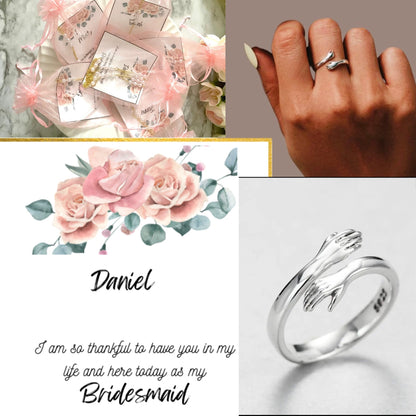 Bridesmaids proposal gift , Maid of honor gift, set of 6 bridesmaids gift with a box , personalized gift for bridesmaids with custom message