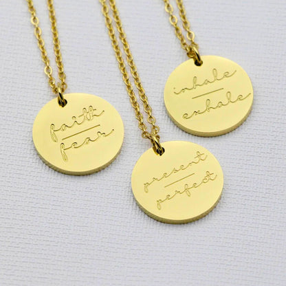 Faith over fear necklace, motivational jewelry,faith necklace,positive quote necklace,meaningful gift