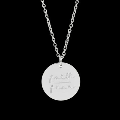 Faith over fear necklace, motivational jewelry,faith necklace,positive quote necklace,meaningful gift