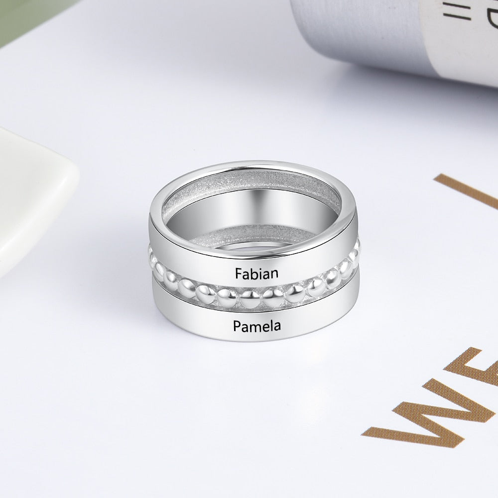 personalized double name ring, two Name Ring