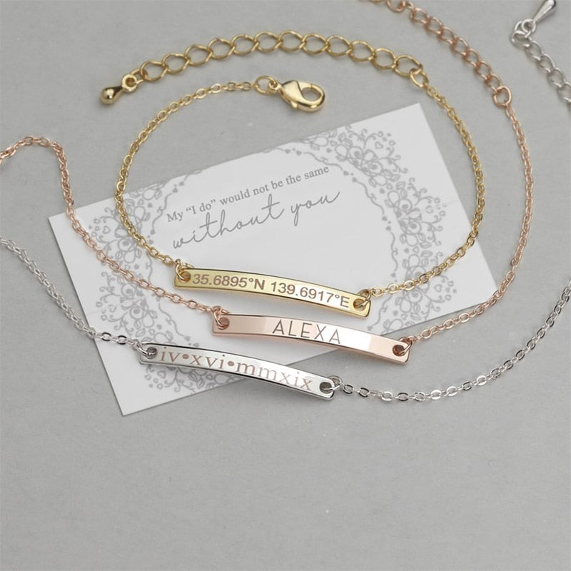 Personalized engraved bracelet
