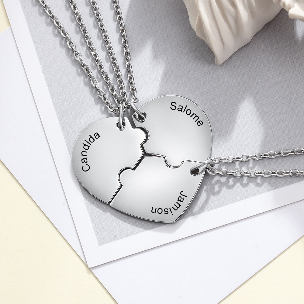 Heart puzzle necklace