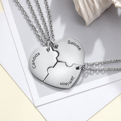 Heart puzzle necklace