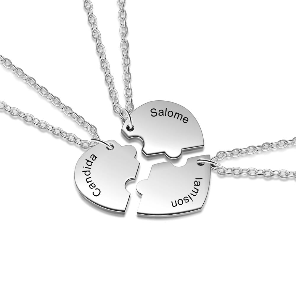 Heart puzzle necklace