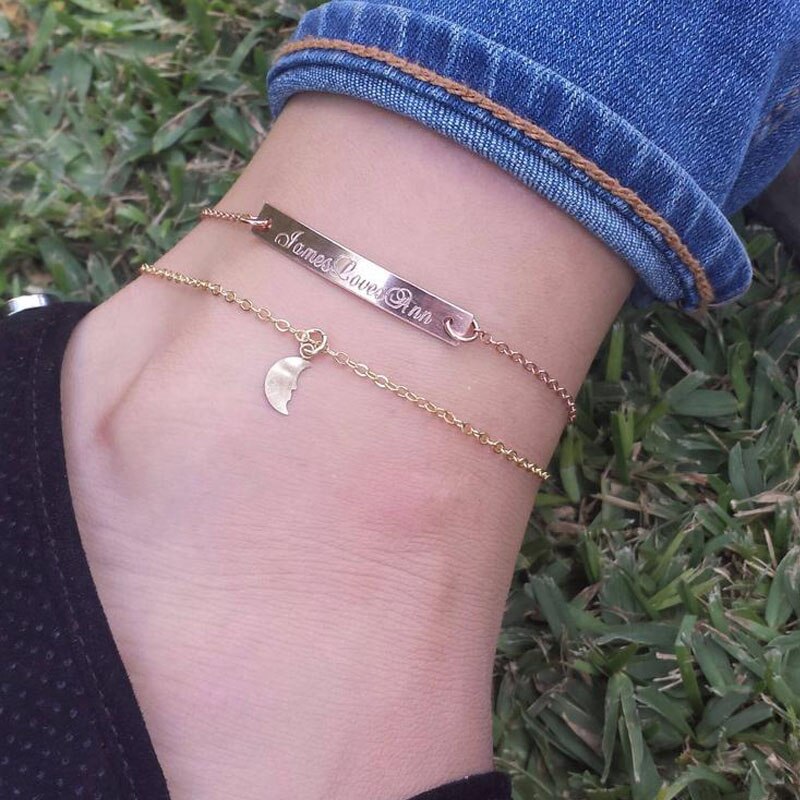 Personalized Name Bar ankle bracelet