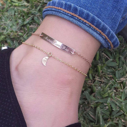 Personalized Name Bar ankle bracelet