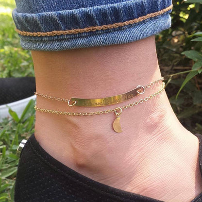 Personalized Name Bar ankle bracelet