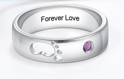 Personalized babyfeet ring