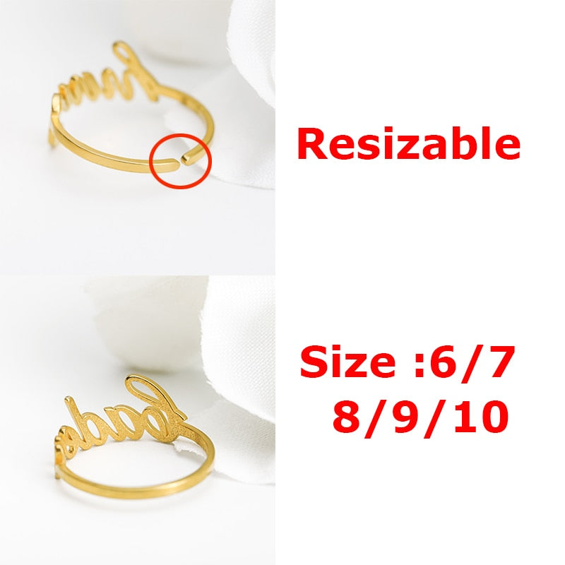 personalized name ring for women
