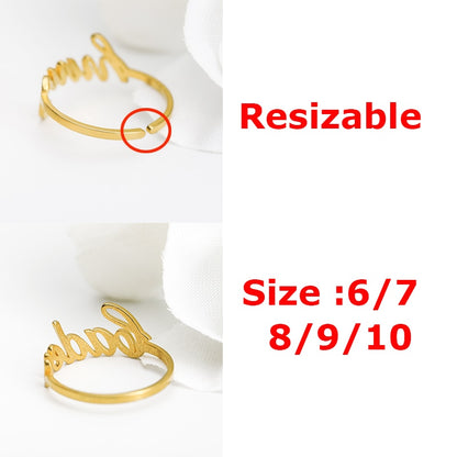 personalized name ring for women