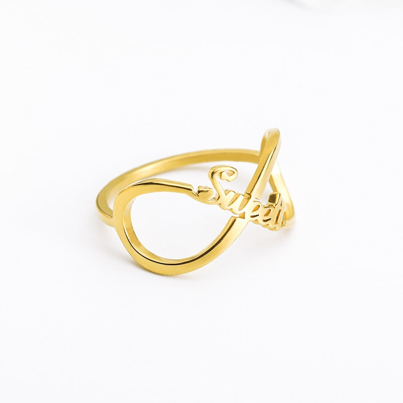 Personalized Infinity Custom Name Rings