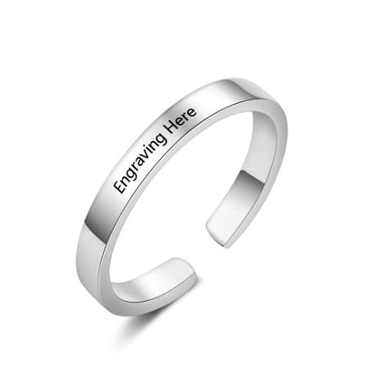 Engravable ring band,stackable personalized ring