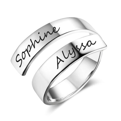 Double name spiral ring