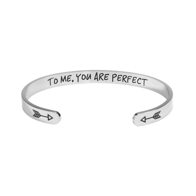 Personalized cuff bracelet with engraving