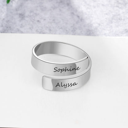 Double name spiral ring