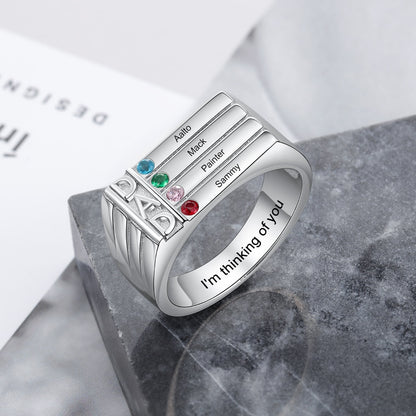 Personalized ring for dad with birthstones