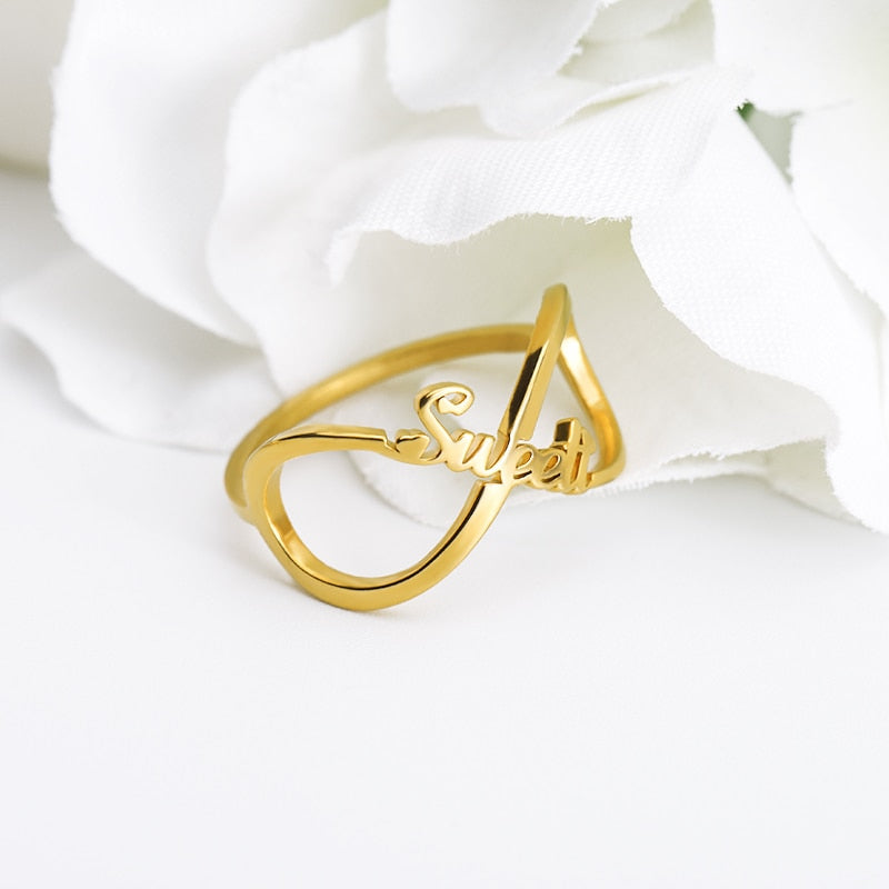 Personalized Infinity Custom Name Rings