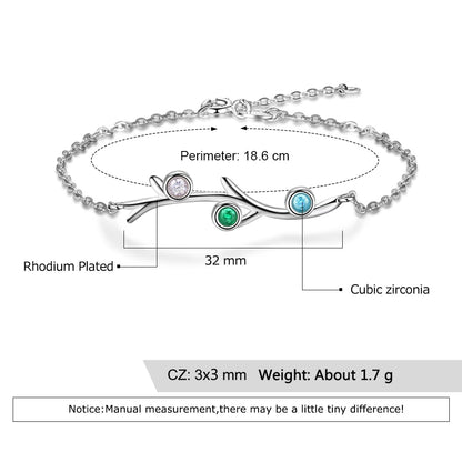 Personalized bracelet with birthstones-custom bracelet with birthstone -3 birthstone bracelet