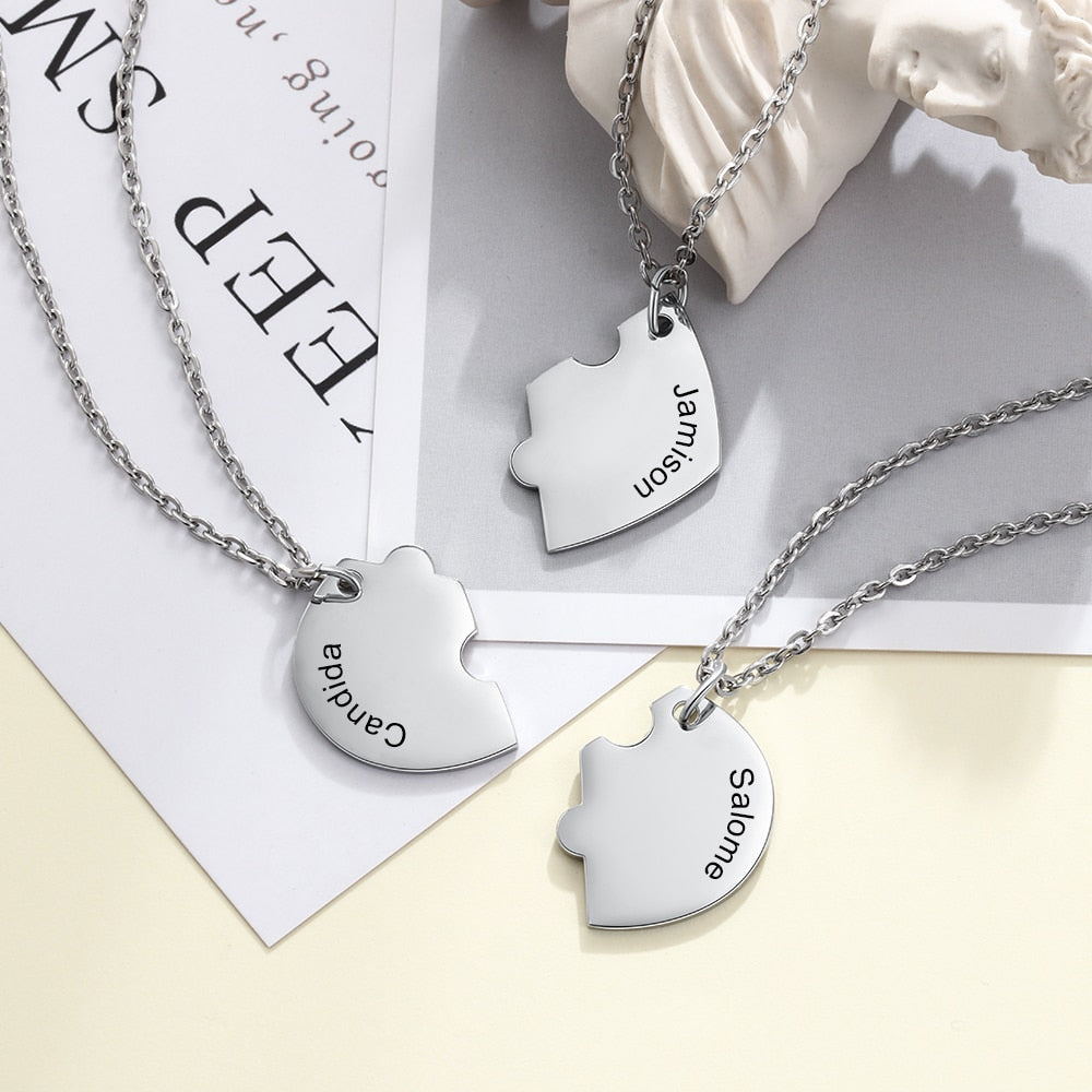 puzzle heart necklace
