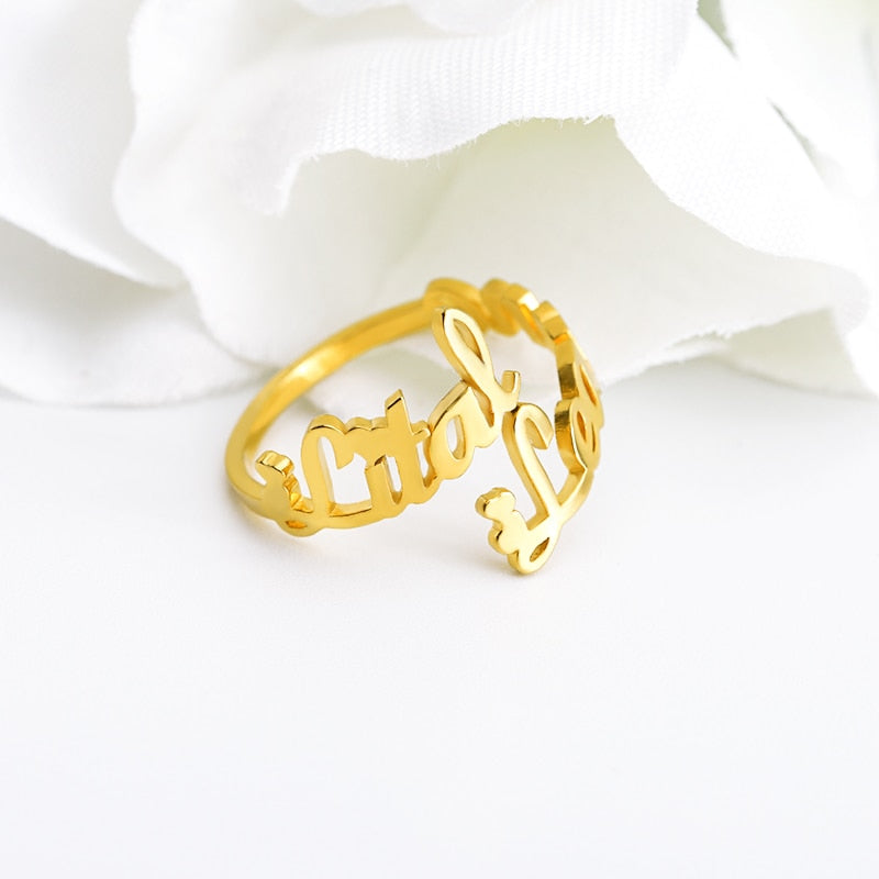 custom stackable name rings