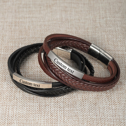 Personalized   Leather Bracelet for men