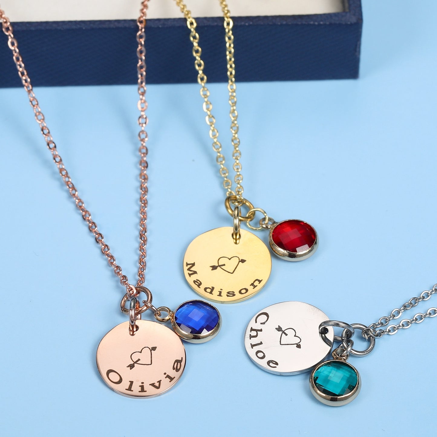 Personalized disc Engraved Name Necklace
