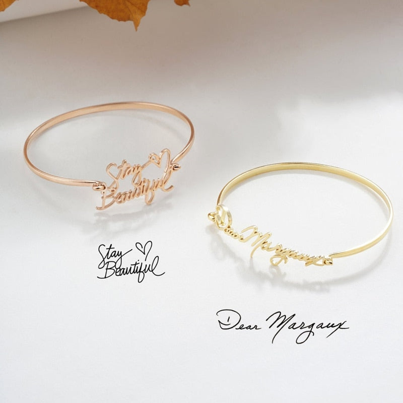 Personalized handwriting bracelet