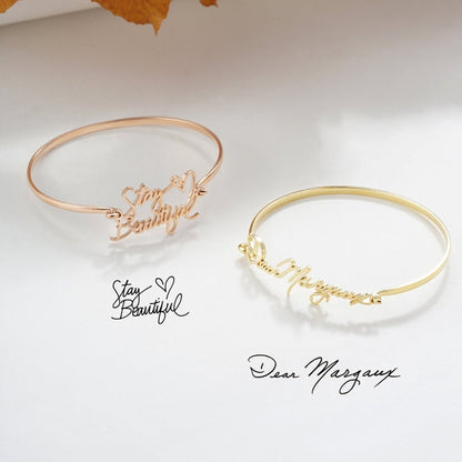 Personalized handwriting bracelet