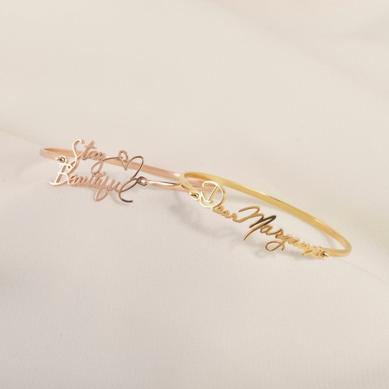 Personalized handwriting bracelet