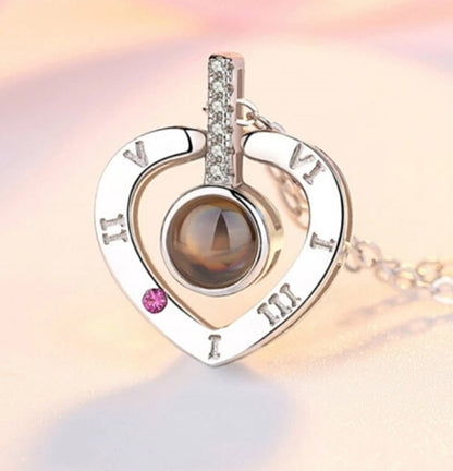 I love you Projection Necklace in 100 languages