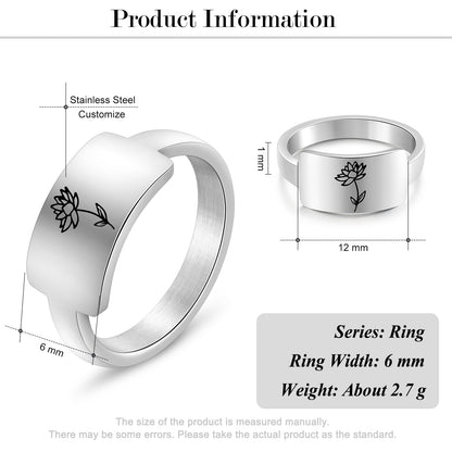 Ring with birth month flower