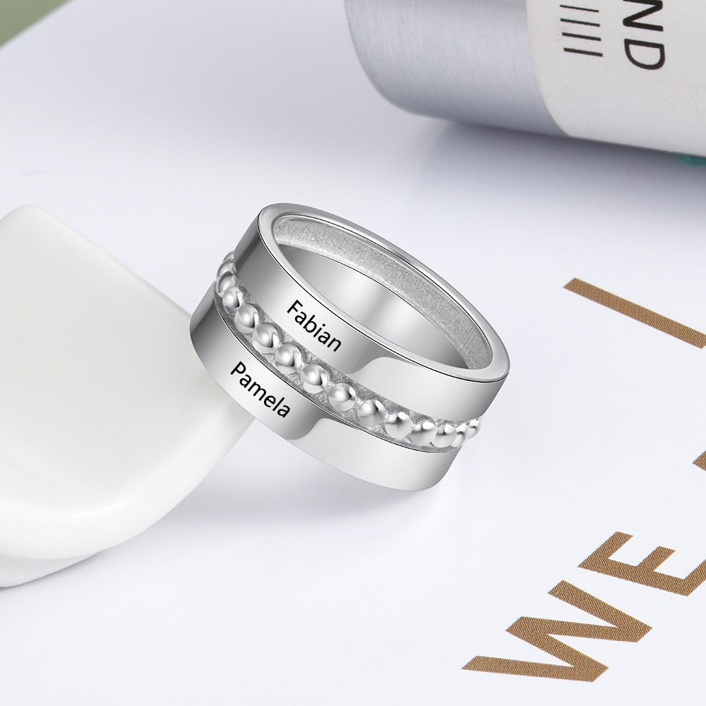 personalized double name ring, two Name Ring