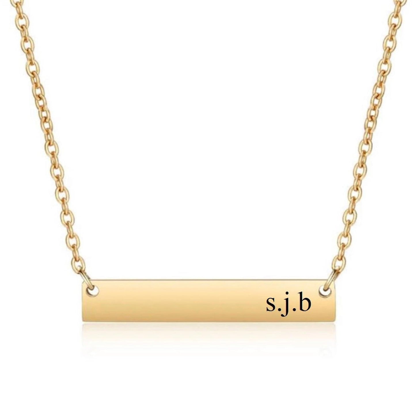 Engraved bar necklace