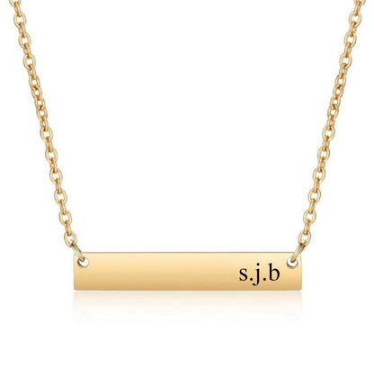 Engraved bar necklace