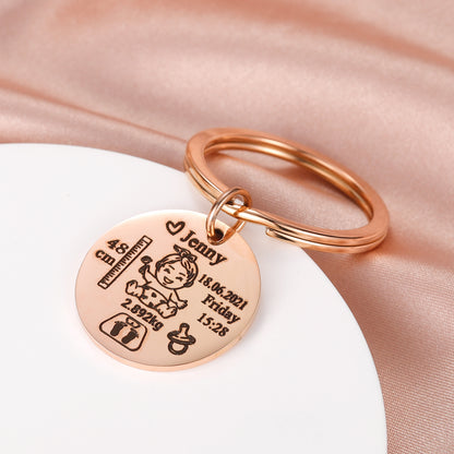 Baby birth keychain