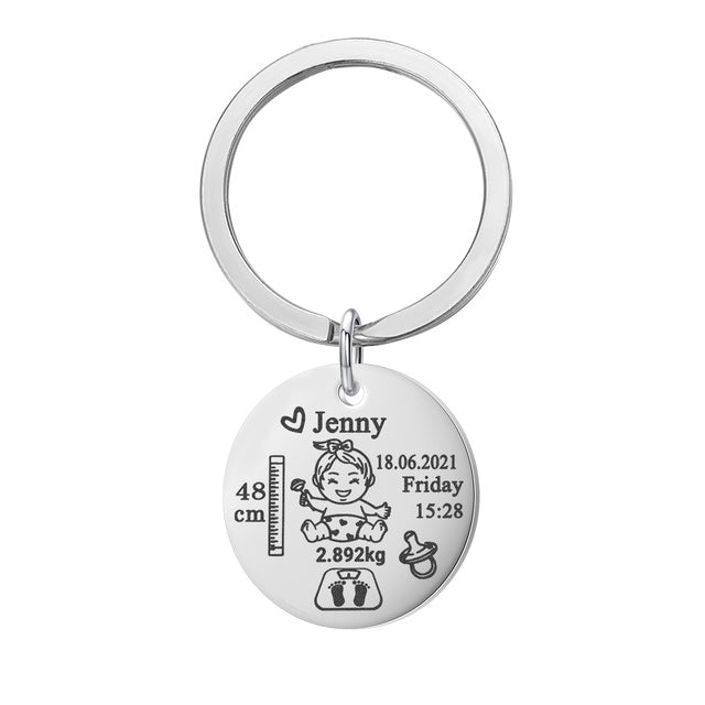 Keychain with Baby birth details