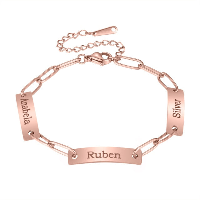 Personalized Three name bracelet