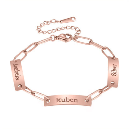 Personalized Three name bracelet